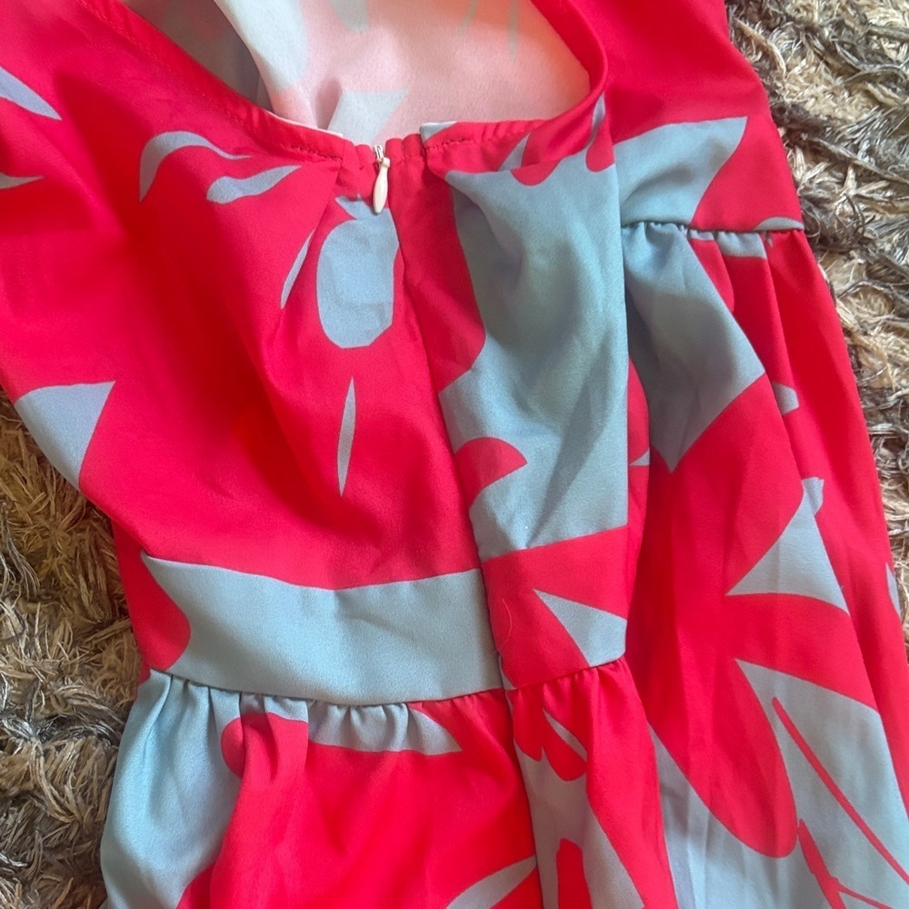 NWOT ! Vibrant Floral One-Shoulder Maxi Dress - Pink and Blue, Size S - Picture 4 of 5